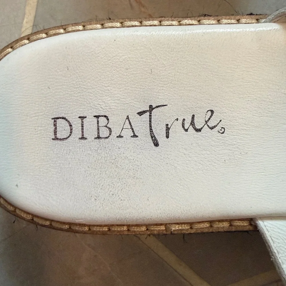 Diba True Derby Shoe White Leather Platform Buckle Slide Sandals Womens 10M 41